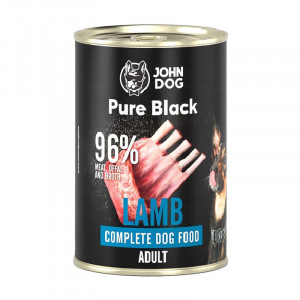JOHN DOG Pure Black Lamb - Nassfutter für Hunde - 400g