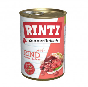 RINTI Kennerfleisch Beef - Nassfutter für Hunde - 400g