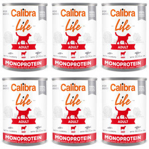 CALIBRA Dog Life Adult Rind mit Karotten - Nassfutter für Hunde - 6x400g