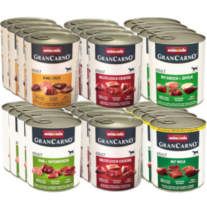ANIMONDA GranCarno Adult Mix 5 Geschmacksrichtungen - Nassfutter für Hunde - 30 x 800 g