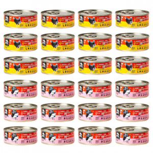 3COTY MIX 2 Geschmacksrichtungen mit Krill – Nassfutter für Katzen – 24x80g