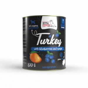 SYTA MICHA Truthahn mit Beeren und Mango - Nassfutter für Hunde - 800g