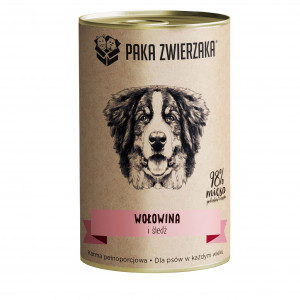 PAKA ZWIERZAKA Beef and herring - Nassfutter für Hunde - 400g