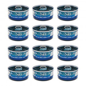 FARMINA N&D Ocean Kitten Thunfisch, Kabeljau, Garnelen & Kürbis – Nassfutter für Kätzchen – 12x70g