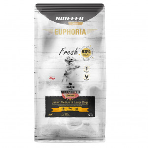 BIOFEED Euphoria Fresh Junior Medium & Large Monoprotein Turkey - trockenfutter für Hunde - 12kg