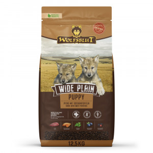 WOLFSBLUT Wide Plain Puppy Horse with sweet potatoes - trockenfutter für Hunde - 12,5kg