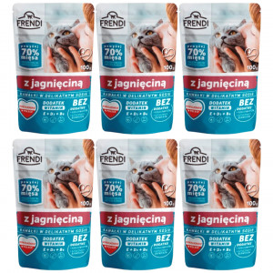 FRENDI Stückchen in Soße mit Lamm - Nassfutter für Katzen - 6x100g