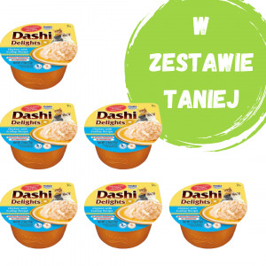 INABA Dashi Delights Huhn und Jakobsmuscheln in Brühe – Delikatesse für Katzen – 3x70 g + 1x70 g Gratis!