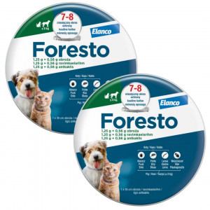 ELANCO Foresto - Halsband gegen Zecken und Flöhe für Hunde und Katzen bis 8kg (38cm) x2