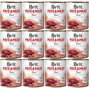 BRIT Paté & Meat Rindfleisch - Nassfutter für Hunde - 12x800g