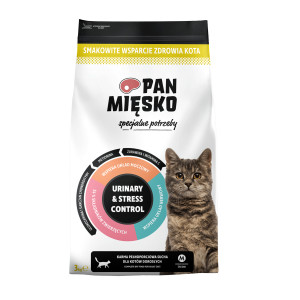 PAN MIĘSKO Urinary & Stress Control Turkey - trockenfutter für Katzen - 3kg