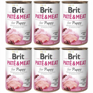 BRIT Paté & Meat Puppy Huhn - Nassfutter für Hunde - 6x400g