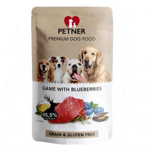 PETNER Venison with blueberries - Nassfutter für Hunde - 500g