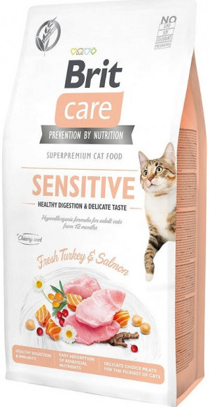 BRIT Care Grain-Free Sensitive Turkey&Salmon - Trockenfutter für Katzen - 2 kg 