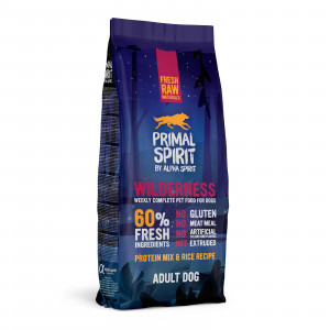 PRIMAL SPIRIT Wilderness 60% Fleisch Schweinefleisch und Huhn - halbfeuchtes Hundefutter - 12 kg