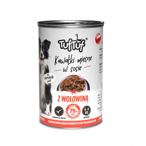 TUF TUF Chunks in gravy with beef - Nassfutter für Hunde - 415g