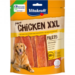 VITAKRAFT Hähnchenfilets XXL – Leckerbissen für Hunde – 250g