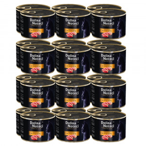 DOLINA NOTECI Premium Reich an Ente - Nassfutter für Katzen - 24x185g