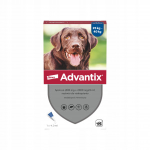 ELANCO Advantix Spot-On 25-40kg - tropfen gegen flöhe und zecken für hunde – 1x4ml