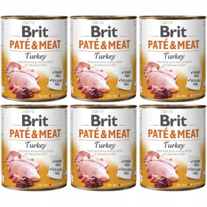 BRIT Paté & Meat Turkey - Nassfutter für Hunde - 6x800g