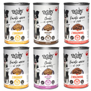 TUF TUF Meatballs MIX Flavours - Nassfutter für Hunde - 6x415g