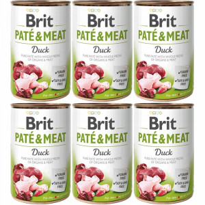 BRIT Paté & Meat Ente - Nassfutter für Hunde - 6x400g