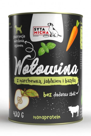 SYTA MICHA Beef with carrot, apple and basil - nassfutter für Hunde - 400g