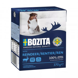 BOZITA Reindeer Chunks in jelly - Nassfutter für Hunde - 370g