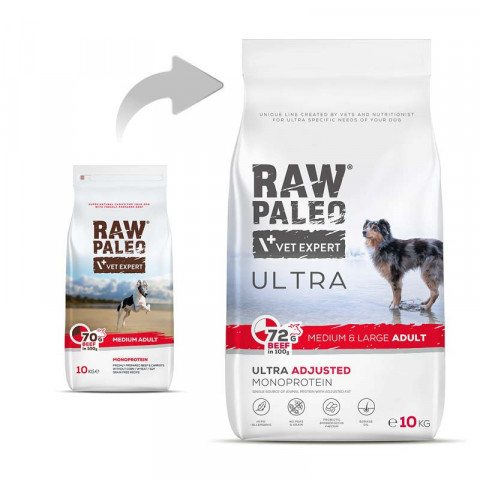 RAW PALEO Ultra Medium&Large Adult Beef – Trockenfutter für Hunde – 10 kg - Fotogalerie 7