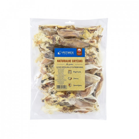 PETMEX Hundekauartikel Kaninchenohr mit Fell 500g - Fotogalerie 1