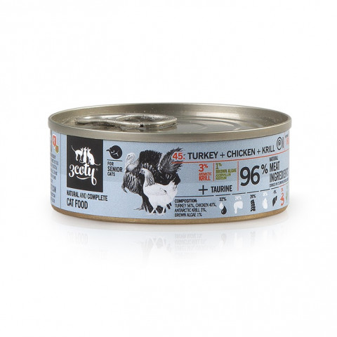 3COTY Turkey with chicken and krill Senior - nassfutter für Katzen - 80g - Fotogalerie 1