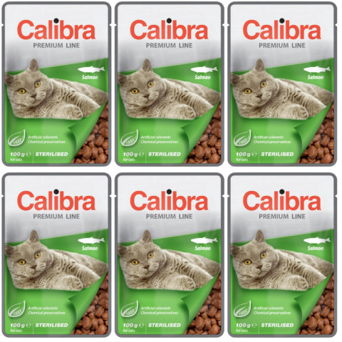 CALIBRA Cat Premium Sterilised Salmon - Nassfutter für Katzen - 6x100g - Fotogalerie 1