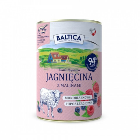 BALTICA Smaki regionów Lamb with raspberries - Nassfutter für Hunde - 400g - Fotogalerie 1