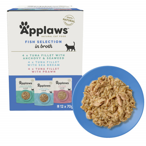 APPLAWS Fish selection multipack in broth - nassfutter für Katzen - 12x70g - Fotogalerie 2