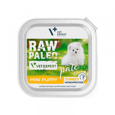 VETEXPERT Raw Paleo Pate Mini Puppy Turkey - Nassfutter für Welpen - 150 g - Fotogalerie 1