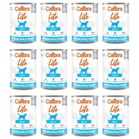 CALIBRA Dog Life Adult Huhn mit Reis - Nassfutter für Hunde - 12x400g - Fotogalerie 1
