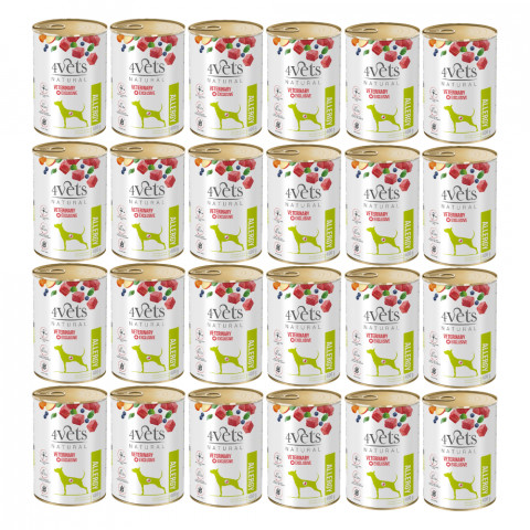 4VETS Natural Allergy Lamb Dog - Nassfutter für Hunde - 24x400g - Fotogalerie 1