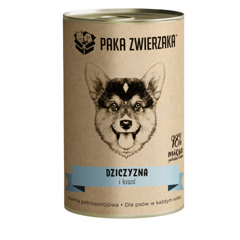 PAKA ZWIERZAKA Game and salmon - Nassfutter für Hunde - 400g - Fotogalerie 1