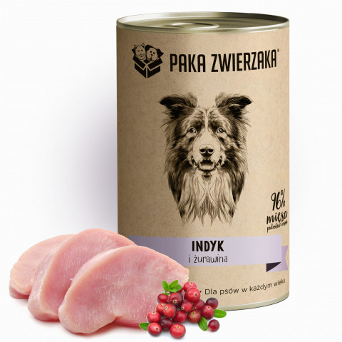 PAKA ZWIERZAKA Turkey and cranberries - Nassfutter für Hunde - 400g - Fotogalerie 2