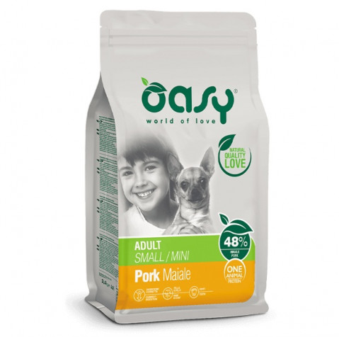 OASY One Animal Protein Adult Small/Mini Pork - trockenfutter für Hunde - 2,5kg - Fotogalerie 1