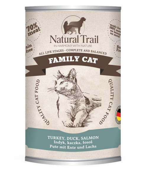 NATURAL TRAIL Family Cat Turkey, duck, salmon - nassfutter für Katzen - 400g - Fotogalerie 1