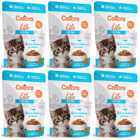 CALIBRA Cat Life pouch Kitten Salmon in gravy - Nassfutter für Katzen - 6x85g - Fotogalerie 1