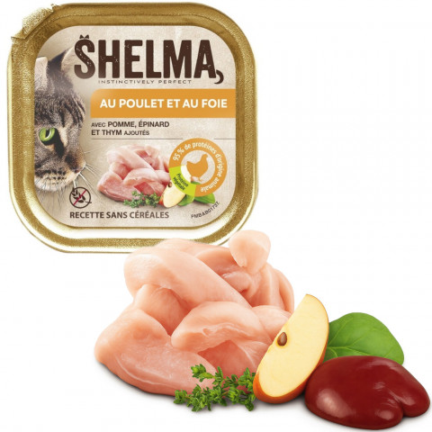 SHELMA Chicken and liver pate - nassfutter für Katzen - 6x100g - Fotogalerie 4