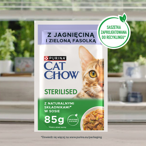 CAT CHOW STERILISED GiG Lamm Grüne Bohnen in Sauce 85g - Fotogalerie 3