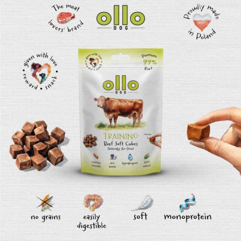 OLLO Air Dried Training Beef Cubes - leckerli für hunde - 80g - Fotogalerie 2