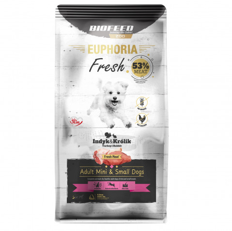 BIOFEED Euphoria Fresh Adult Mini & Small Turkey with rabbit - trockenfutter für Hunde - 8kg - Fotogalerie 1