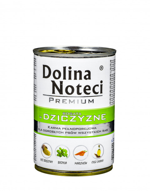 DOLINA NOTECI Premium Reich an Wild – Nassfutter für Hunde – 400 g - Fotogalerie 1