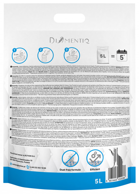 DIAMENTIQ Neutral – neutrales, nicht klumpendes Katzenstreu – 3×5 l - Fotogalerie 2