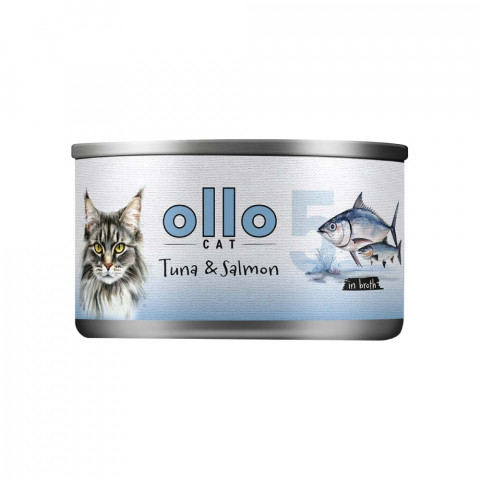 OLLO Cat nr 11 Tuna & Salmon in broth - nassfutter für Katzen - 70g - Fotogalerie 1