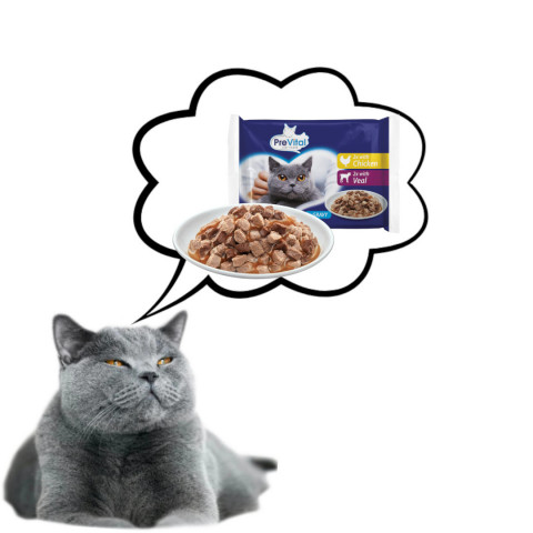 PREVITAL Chicken and veal in gravy - nassfutter für Katzen - 4 x 100g - Fotogalerie 2